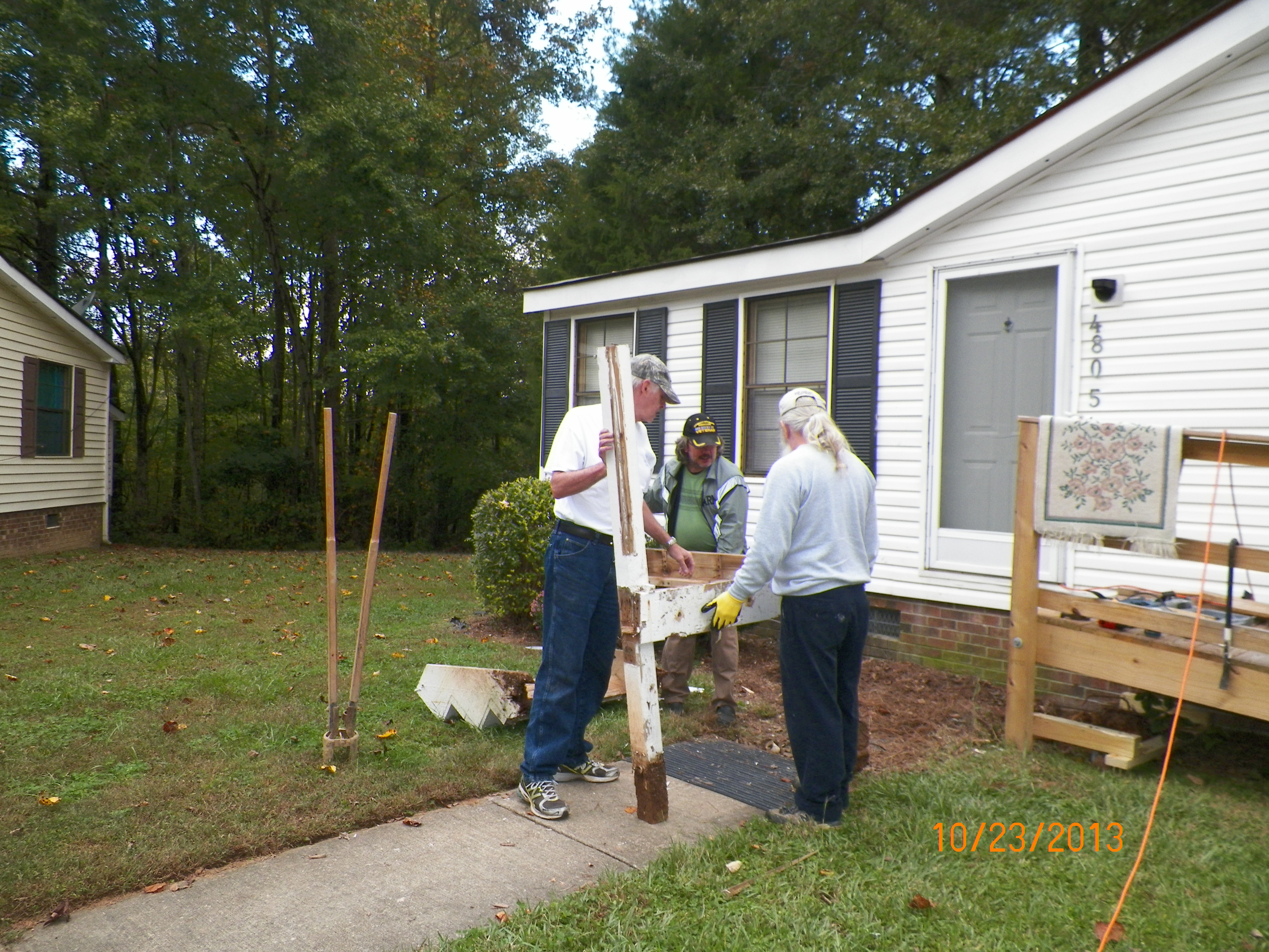 Picture of old porch being taken out