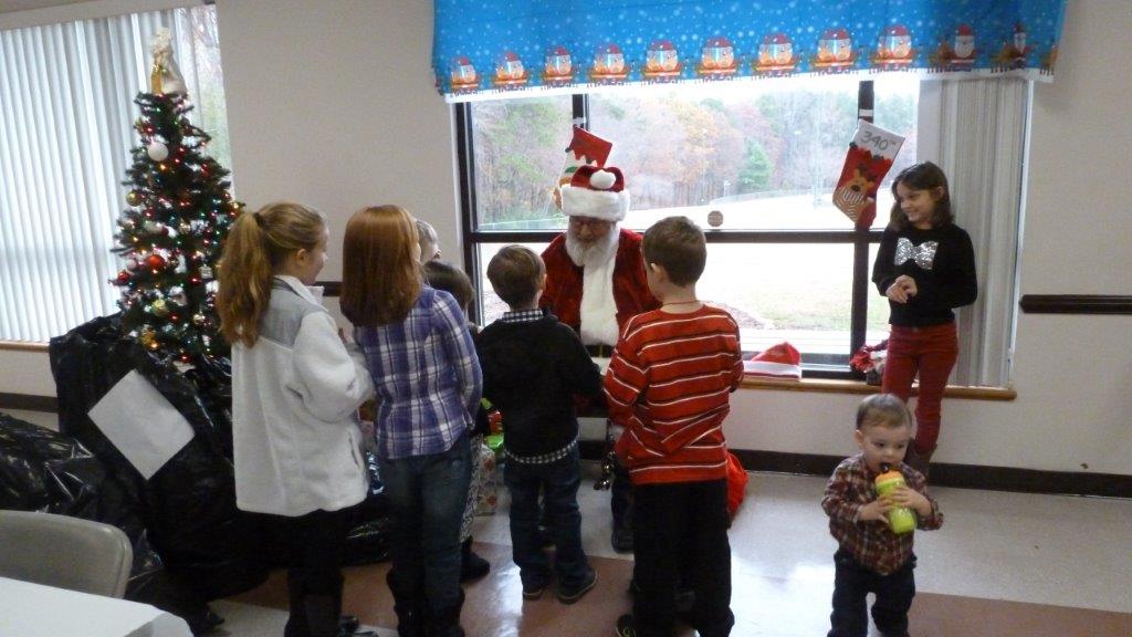 children with santa