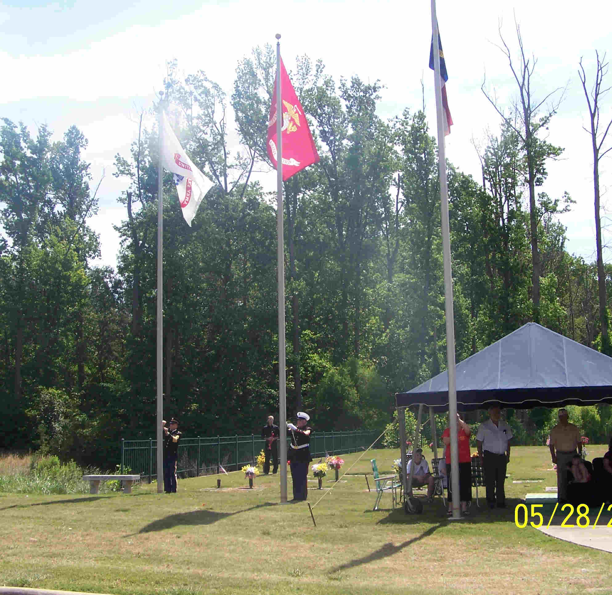 Picture of raising the flags