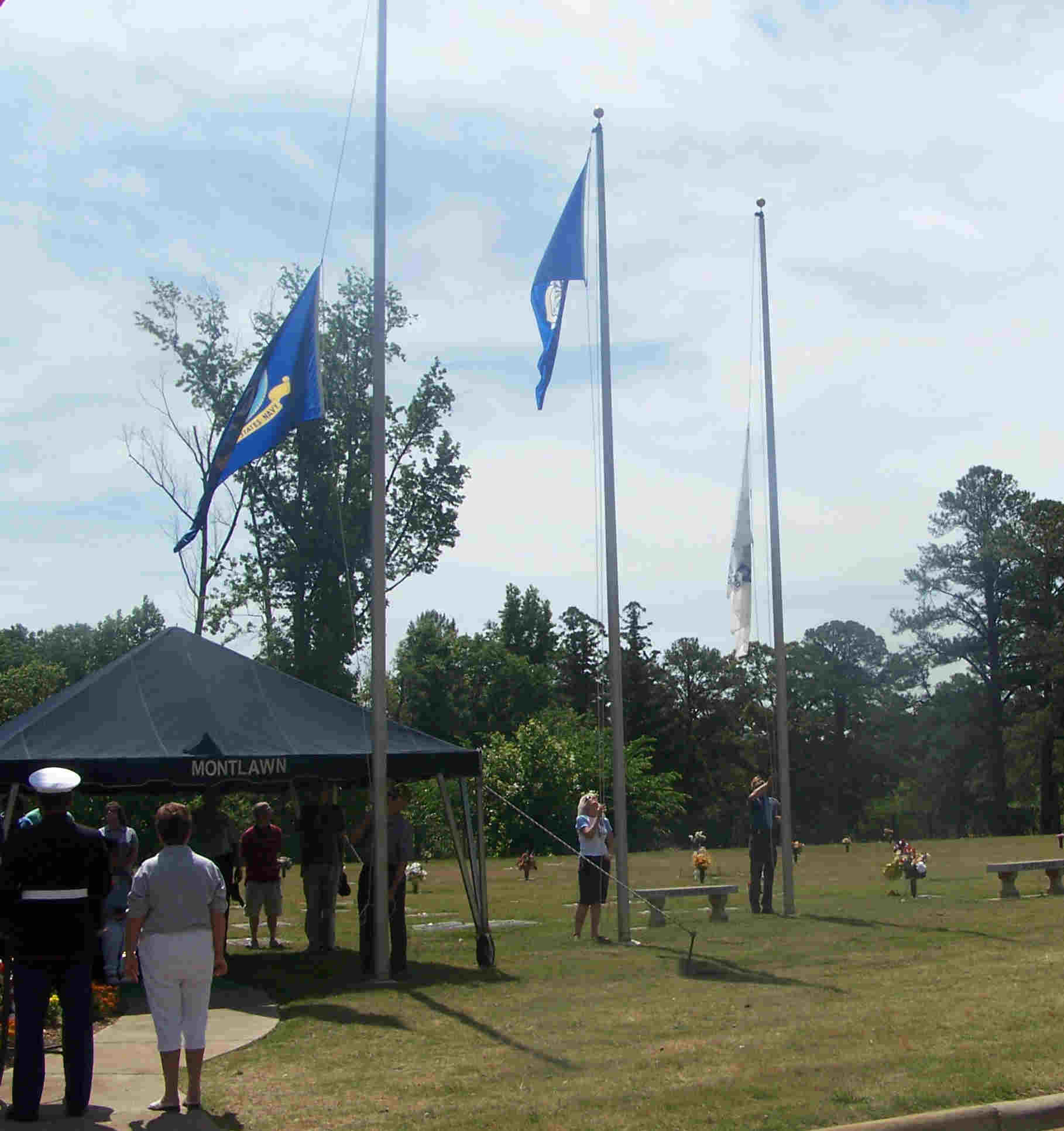 Picture of raising the flags