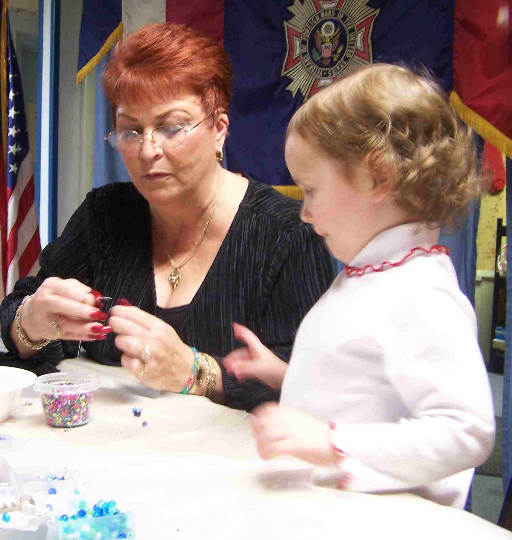Picture of Roxanne helping with crafts