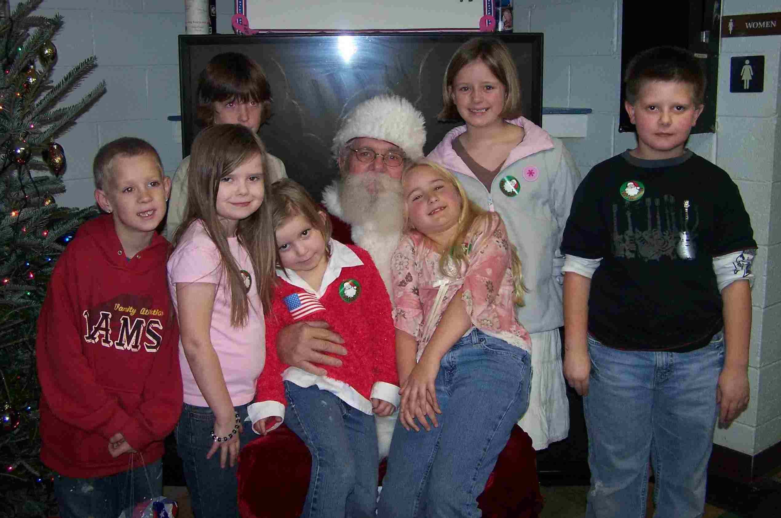 Picture of cousins with Santa